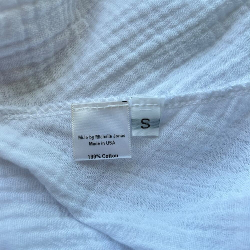 Mijo by Michelle Jonas White Gauze Cotton Button-Down Midi Dress Size S - Picture 5 of 6